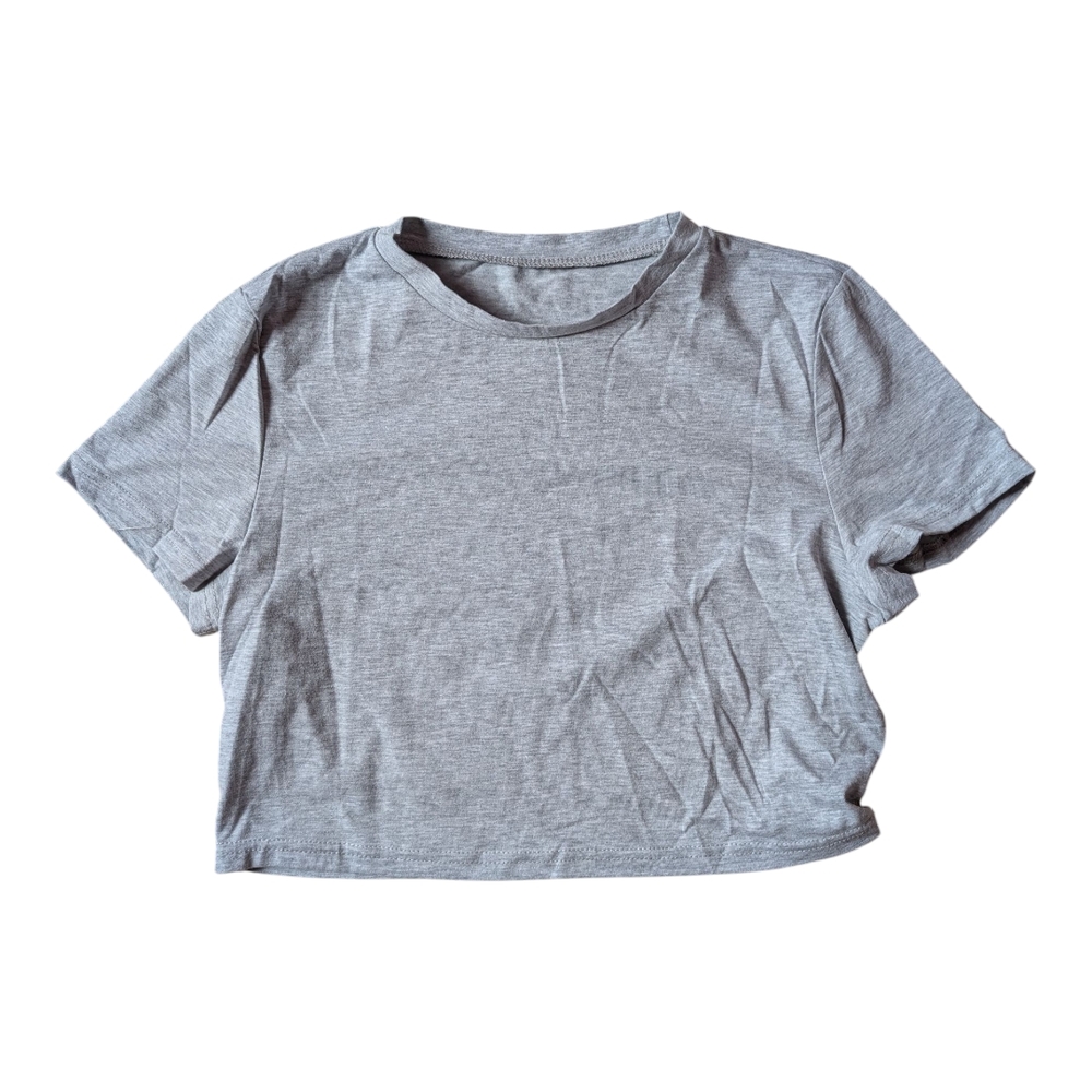 Gray Short Sleeve Cropped Tee